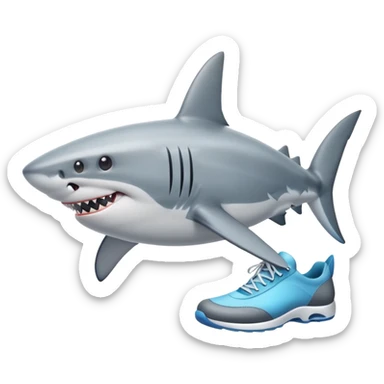 tiburón con zapatos sticker
