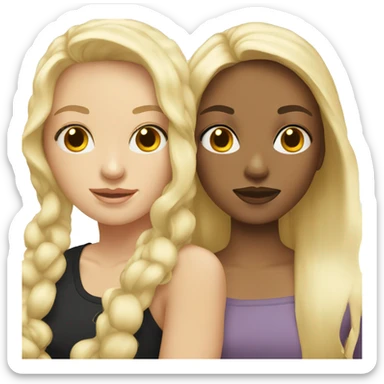 Two white blonde friends sticker