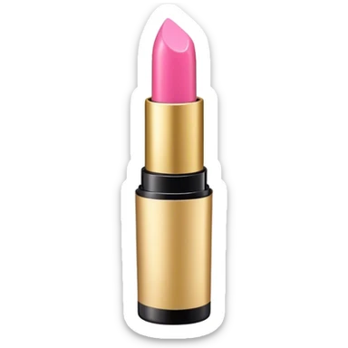 Pink lipstick with gold and black tube sticker