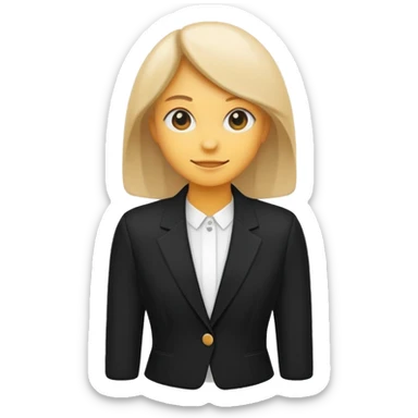 Minimal aesthetic emoji-style black blazer illustration, clean design, soft rounded shapes, matte fabric texture, subtle highlights and shadow, white or transparent background, centered, elegant fashion icon, high detail sticker