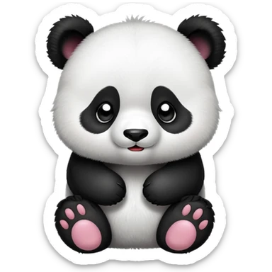 cute panda with grimacing face and paws on cheeks sticker