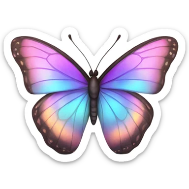 Iridescent butterfly sticker