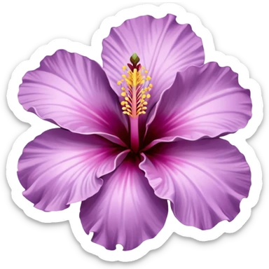 single lilac hibiscus blossom facing left sticker