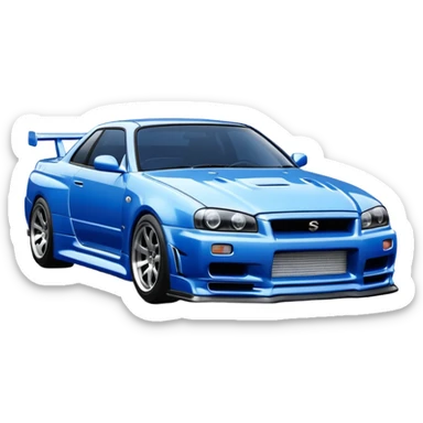 the Nissan Skyline R34 from 2 Fast 2 Furious sticker