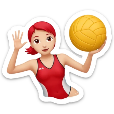 Natación  y voley en un corazón de color  sticker