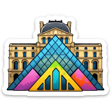 I want a graffiti style Louvre museum sticker. sticker