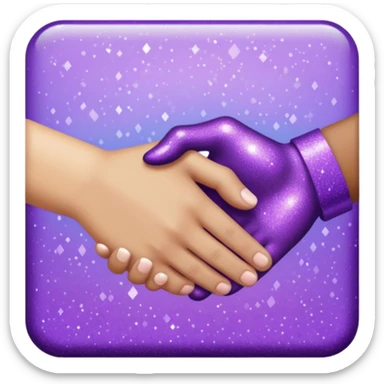 Glitter Purple and Cian handshake sticker