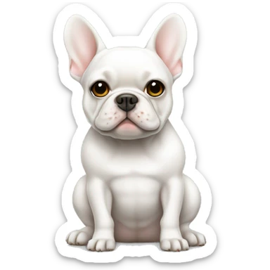 White Frenchie sitting sticker