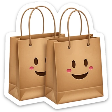 two shopping bags sticker