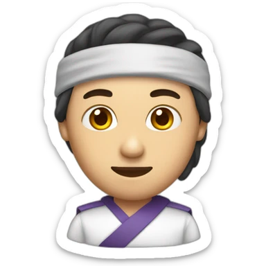 office worker with ninja headband sticker