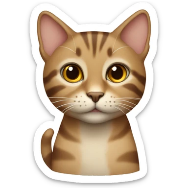 Brown and beige tabby cat sticker