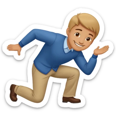 happy man bows sticker