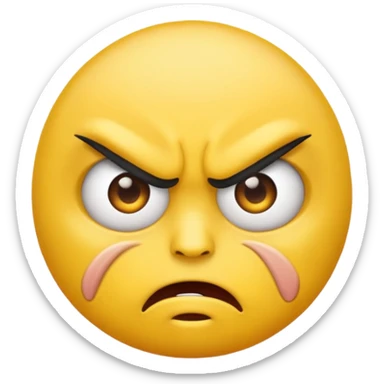 angry face emoji which is also rolling it's eyes sticker