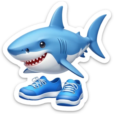 cute shark with blue shoes sticker