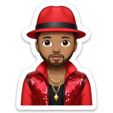 The-Dream, R&B Singer (b.1977) with dark brown hair, red sequin tour outfit  sticker
