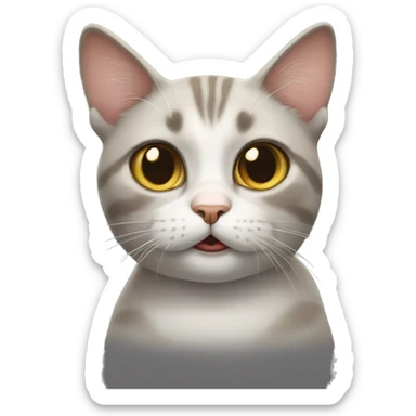 Cat that is saying huh sticker