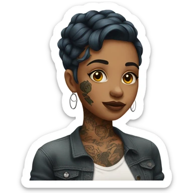 girl with tattoos sticker