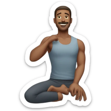 men doing stretch sticker