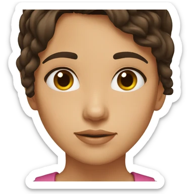 A brunette girl with brown eyes looking down sticker