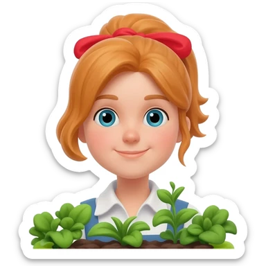 Girl gardening sticker
