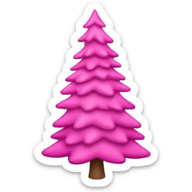 Pink Christmas tree sticker