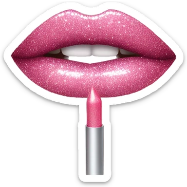 pink glittery lipgloss sticker