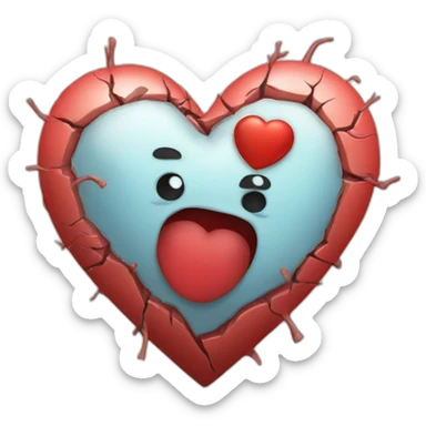 repaired heart offered by a wounded heart sticker