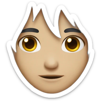 Una cara de un chico emo pensatibo sticker