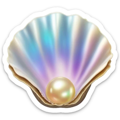 Clam with pearl sticker