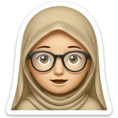 A veiled emoji wearing glasses sticker