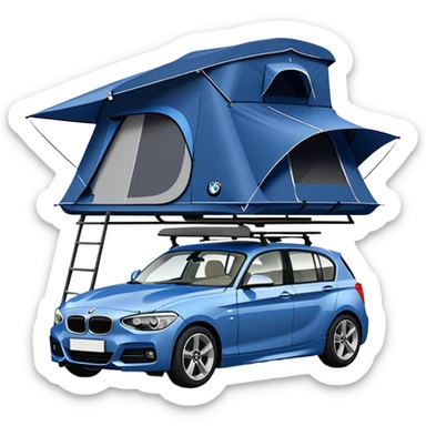 BMW 1 series with a roof tent  sticker