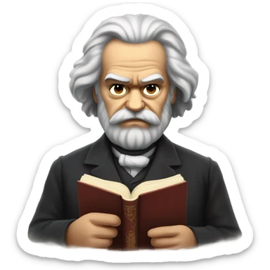 angry karl marx reading sticker