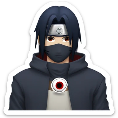 Sasuke uchiha with a sharingan sticker