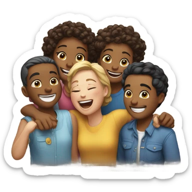 Friends together laughing sticker