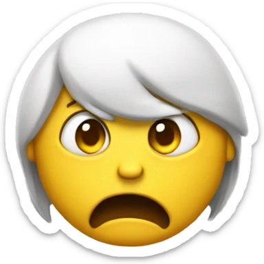 A yellow face angrily yelling. sticker