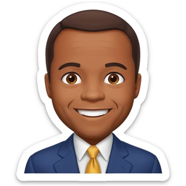 Berry Gordy with dark brown hair sticker