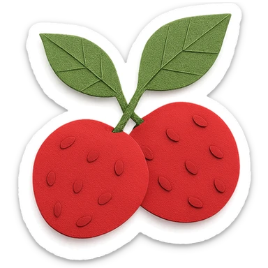paper craft style berries sticker