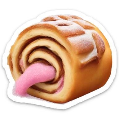Cinamon roll with pink dust sticker