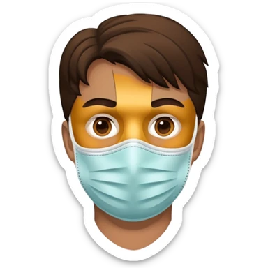 Man with a mask sticker