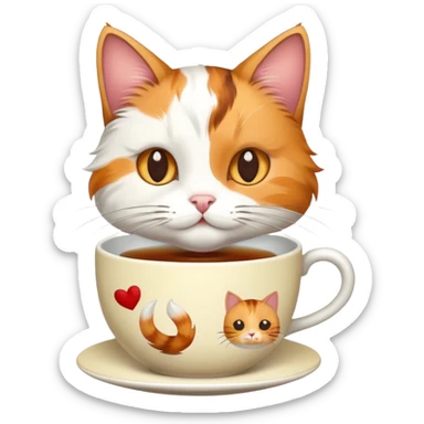 Cat drinking a cup of tea  sticker
