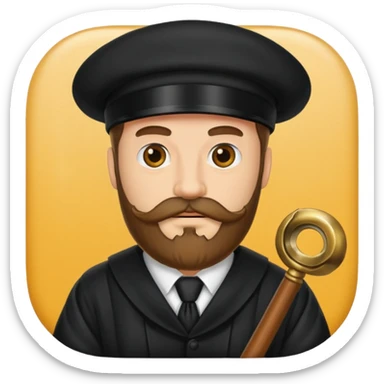 I need a man judge with beard and moustache sticker