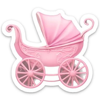 vintage fancy pink baby carriage sticker