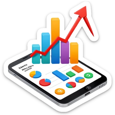 chart graph with growing metrics sticker