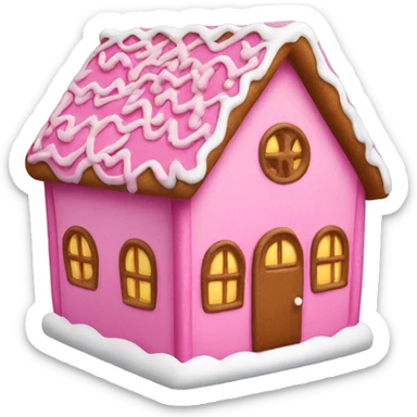 A pink gingerbread house sticker