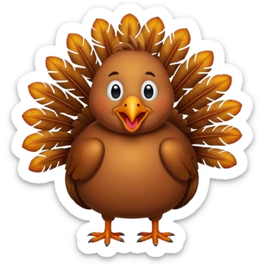Thanksgiving silly turkey sticker