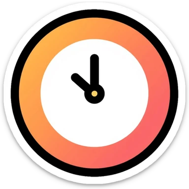 Clock face showing exactly 2 o'clock sticker