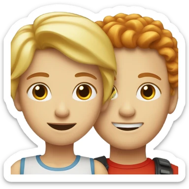 blonde girl and red head boy together  sticker