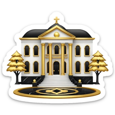 white and black marble mansion aesthetics with shiny gold accents sticker