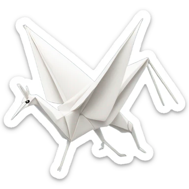 White paper crane sticker