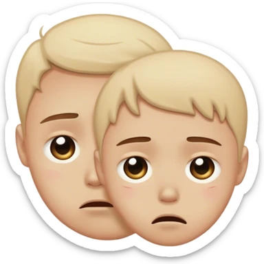 a sad but cute teary face which depicts being emotional towards the other person sticker